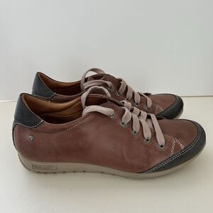 Pikolinos Lisboa Shoes Womens Sz 39 Leather Comfort Sneaker Brown Lace Up